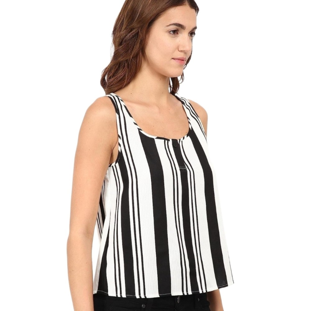 Theory Sleeveless Blouse Zeila - Luxury Black and White Modern Style